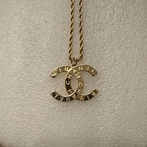 CHANEL Gold Logo Necklace